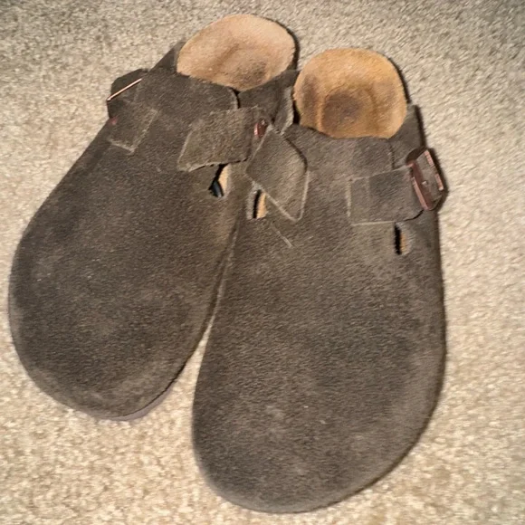 Birkenstock Brown Suede Clogs - Picture 2 of 7